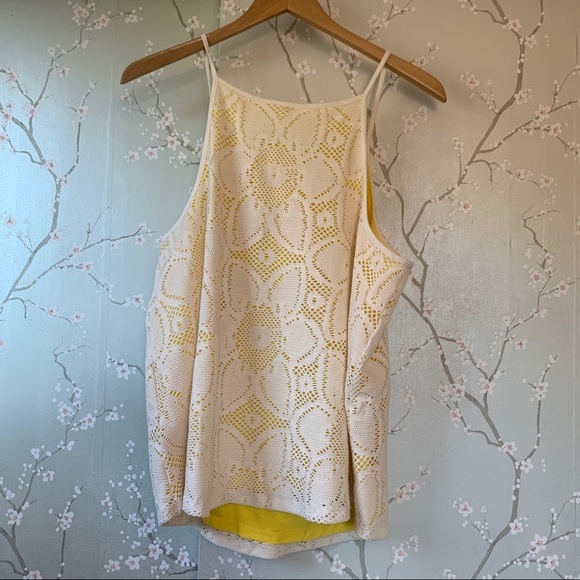 NWT Anthropologie Cosette Top Tank yellow white - Picture 8 of 11